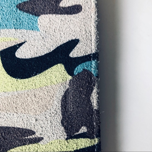 Liebeskind Berlin Lime Blue Gray Camo Zip Leather Pouch - Picture 8 of 8